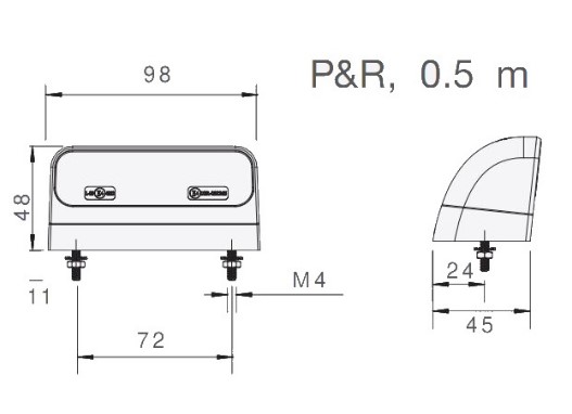 36-3804-004 ПОДСВЕТКА НОМЕРНОГО ЗНАКА REGPOINT II LED P&R 0,5M
